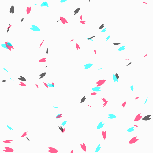 p5 sketch of confetti