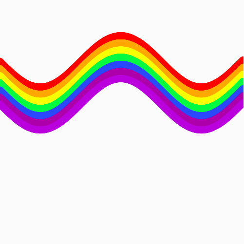 p5 sketch of a rainbow